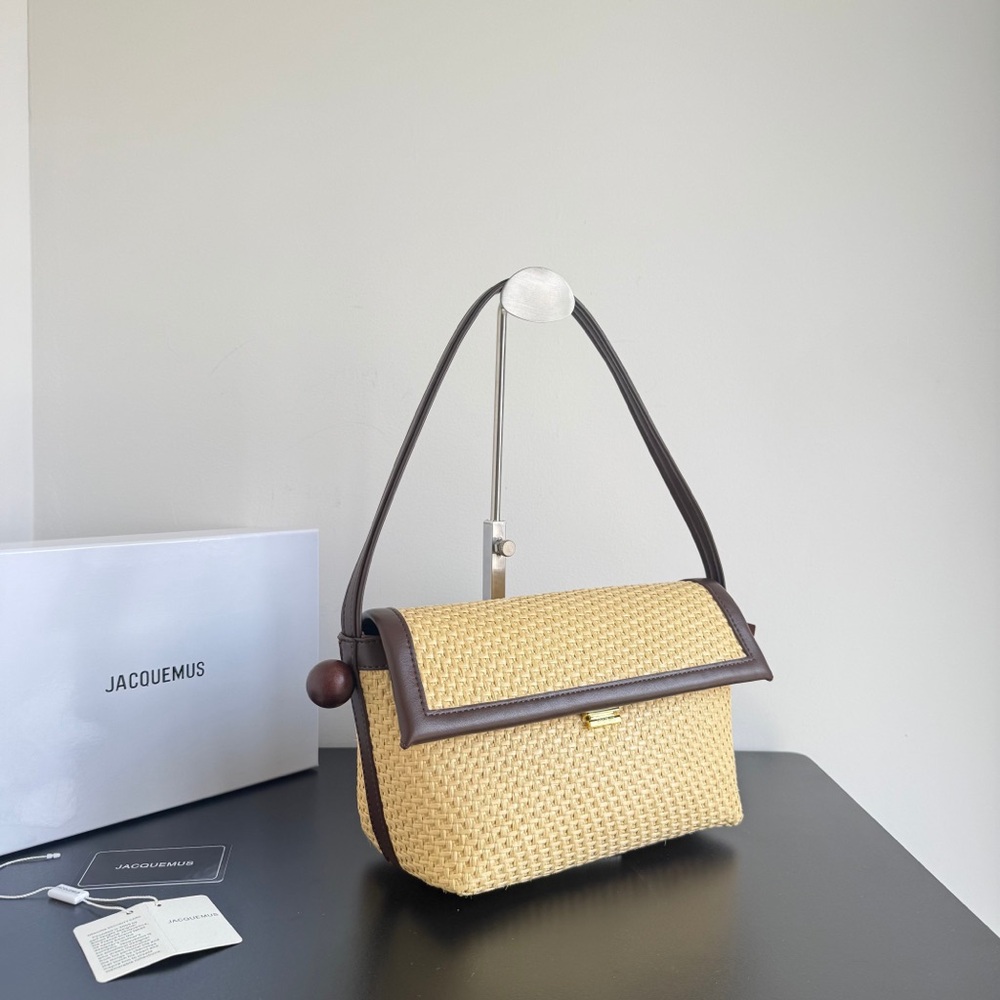 🎀 JACQUEMUS Le Panier Soli Small Straw Tote Bag - Picture 5 of 8